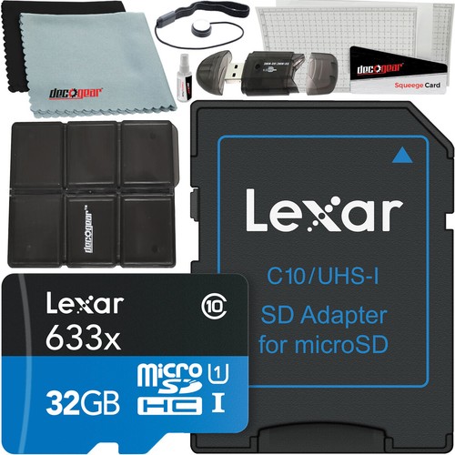 Lexar High-Performance 633x 32GB MicroSDHC UHS-I Memory Card + SD Adapter Bundle - Picture 2 of 9