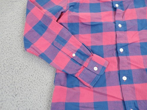 Vineyard Vines Shirt Kids Boys Large 16 Red Blue Flannel Plaid Whale Button Down - Picture 2 of 12