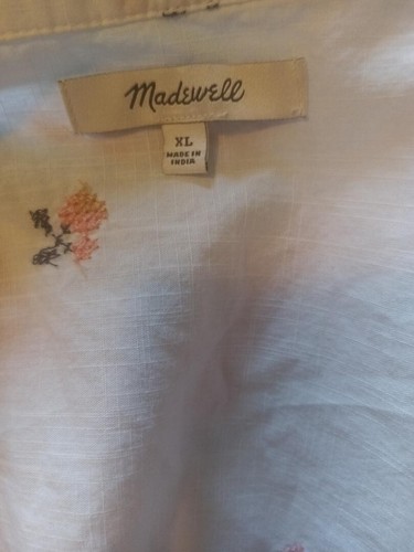 Madewell Button Down Cross-Stitch Floral Shirt womens XL - Picture 2 of 8