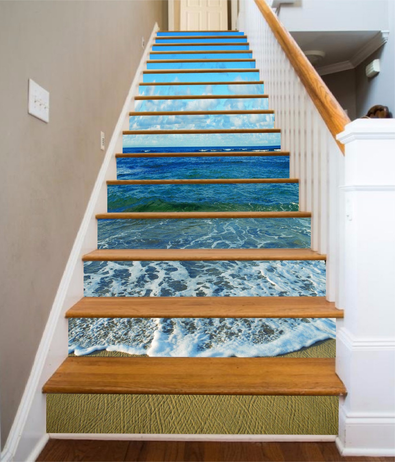 3D Strand Ansicht 87Stair Risers Dekoration Fototapete Vinyl Aufkleber Tapete DE 3D Strand Ansicht 87Stair Risers Dekoration Fototapete Vinyl Aufkleber Tapete DE
