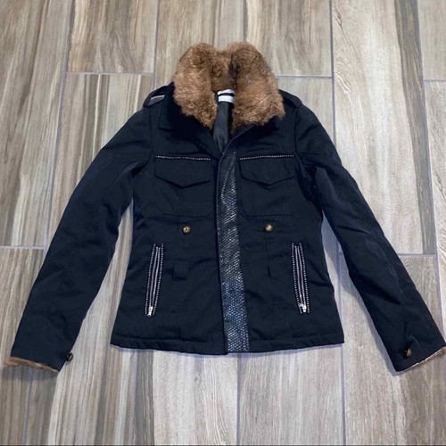 Pinko kleiner Mantel mit Kunstfell und Schlangenleder vorne - Bild 2 von 12