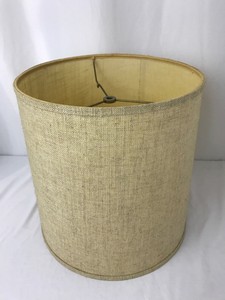 Vtg-Mid-Century-Drum-Lamp-Shade-Linen-Beige-Table-Floor-Torchiere-for-Stiffel
