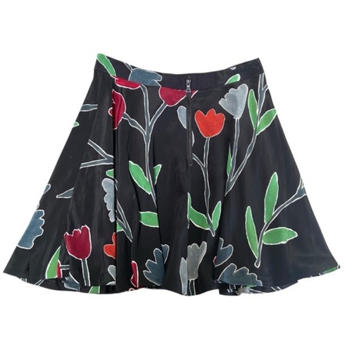 Alice + Olivia A-Linien-Minirock Seide mit Blumenmuster Größe 2 - Bild 10 von 12