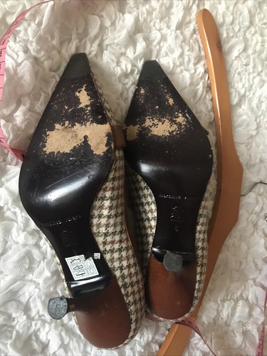 martinez valero Tweed And Leather Stilettos Size 8 (Fits Like A Uk Size 6.5) - Picture 12 of 12