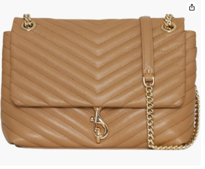 Rebecca Minkoff Edie Flap Shoulder Bag Cool Tan Quilted Leather NEW