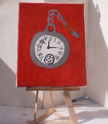                                 8 X 10   1882 key wind pocket watch painting 
