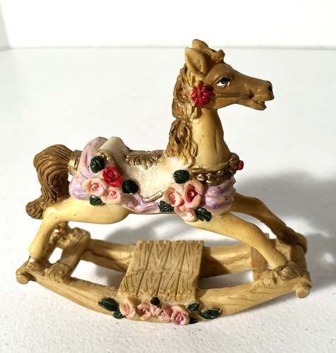Vintage Ceramic Rocking Horses Rose Carousel set of 5 - Bild 6 von 6