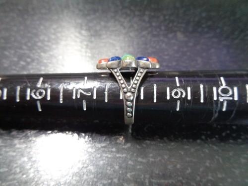 CAROLYN POLLACK Logo, Sterling 925 Stamped, Multigem Women’s Ring, Size 8. - Picture 7 of 7