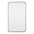 Maklaine 18x30" Soft Corner Metal Rectangular Mirror in Brass