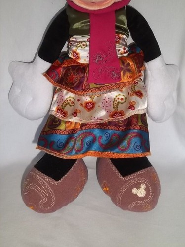 DISNEY WORLD PARKS 18" Plush BOHEMIAN MINNIE MOUSE Paisley Dress Lg Stuffed Doll - Picture 3 of 4