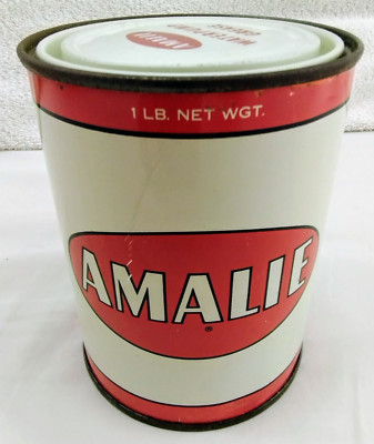 AMALIE Waterpump Grease 1 lb Can Lubricant Vintage Petroliana Sonneborn