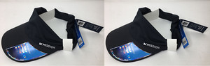 2 Pack MISSION Cooling Sun Visor Black Instant Cooling Hat Lightweight Quick Dry