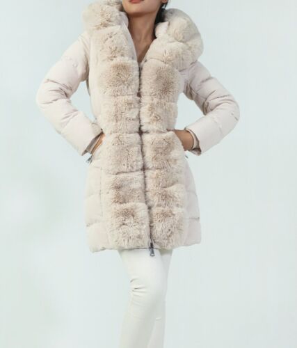 Damen Winter Daunenjacke mit Kunstfell Kapuzenjacke gesteppt Copperose FC7505-5 - Bild 3 von 8