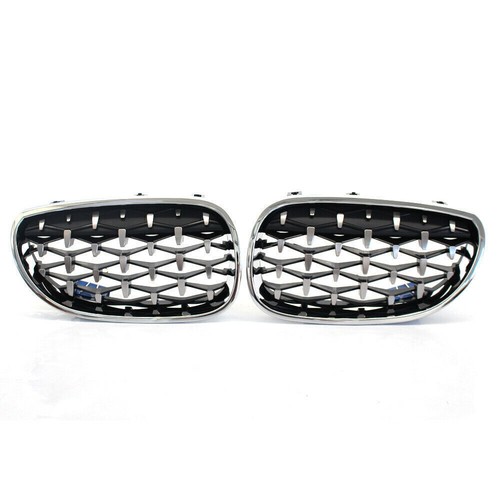 Par de par de par de parrillas de radiador cromado diamante para BMW Serie 5 E60 E61 Touring M5 2004-2009 e - Imagen 4 de 8