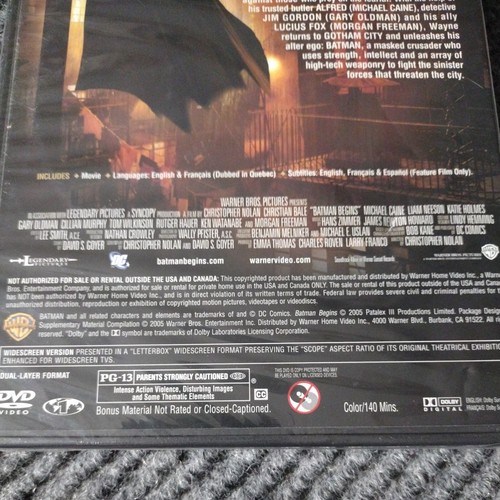 BATMAN BEGINS DVD: Sealed, Widescreen Edition, NEW - 第 3/3 張圖片