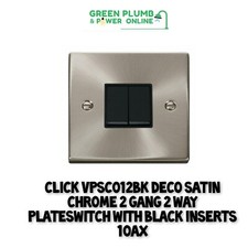 Click Scolmore Deco Switch Socket 1G Switch Satin Chrome - VPSC012BK