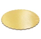 12" Round Scalloped Cake Circle-Gold laminated