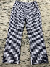 60s 70s Houndstooth Gingham Disco Flare Bell Bottom Pants Fits 28x27 Hippie