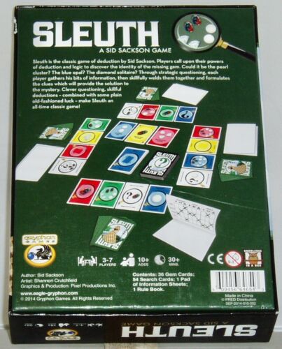 SLEUTH Sid Sackson Mystery Of The Missing Gems 2014 Gryphon Game *100% Complete* - Picture 4 of 4
