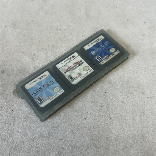 Nintendo DS 3 Game Only Lot Mario Kart Brain Age 2 Flash Focus Case Video Games - Picture 10 of 10