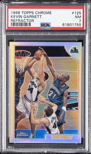 1998 TOPPS CHROME REFRACTOR #125 KEVIN GARNETT PSA 7
