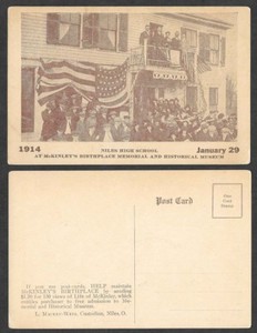 Postal Antigua Ohio Niles High School Presidente Mckinley Memorial Ebay