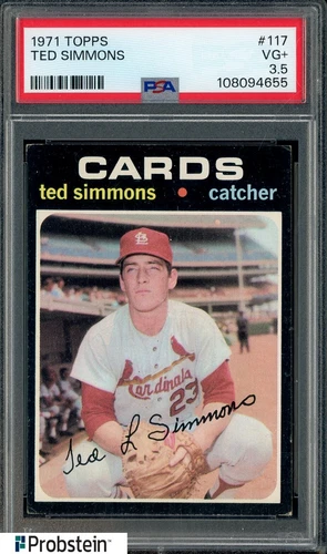 1971 Topps #117 Ted Simmons St Louis Cardinals HOF PSA 3.5 VG+