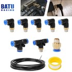 Air Hose Pipe Tube PU Kit 1/4" Push to Connect Air Fittings 10pcs Line Connector