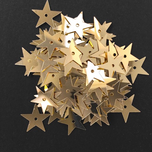 Sequin Stars 100 x 15 mm. Gold, or Silver. Sewing/Xmas Crafts/Costume/DIY. - Picture 2 of 5