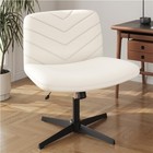 Wide Criss Cross Chair Comfy Armless Swivel Desk Chair for Home Office Bedroom