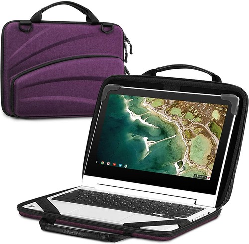 11-11.6 Inch Chromebook Sleeve Case Protective Briefcase Shoulder Bag w Pouch - Picture 9 of 9