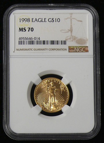 1998 MS-70 $10 GOLD EAGLE 1/4th oz KEY DATE NGC GRADED