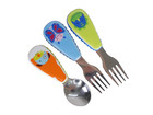 Baby Toddler Feeding Set Spoon Fork Food Training 3pc Cartoon Animals