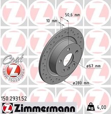 2x ZIMMERMANN 150.2931.52 Bremsscheibe für BMW MINI