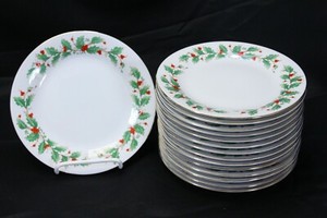 China-Pearl-Noel-Salad-Plates-7-5-034-Set-of-15-Brown-Back-Stamp