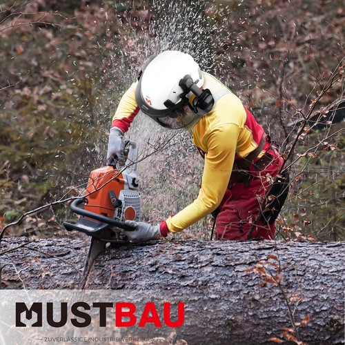 Chainsaw Safety Helmet Set Forestry Hard Hat with Earmuffs and 2 Visor, 53-63cm - Picture 6 of 49