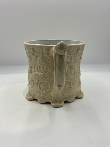 Antique Victorian Drab Ware Relief Moulded Pot (S) - Picture 8 of 24