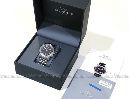 GLYCINE Airman Base 22 GMT Ref. 3887 Swiss Automatic Watch (Pre-Invicta) - Picture 2 of 7