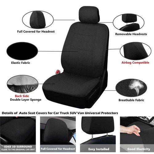 For Toyota For Corolla 5-Seat Car Seat Covers Full Set Front Rear Protector US - Picture 12 of 26