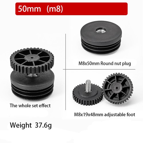 Square Tube Inserts End Caps Adjustable Table Foot Furniture Leveling Feet M6 M8 - Picture 50 of 50