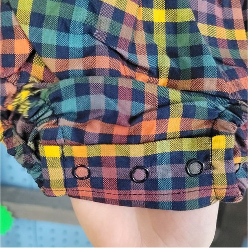 Harvest rainbow gingham long sleeve bubble romper new with tags - Picture 5 of 5