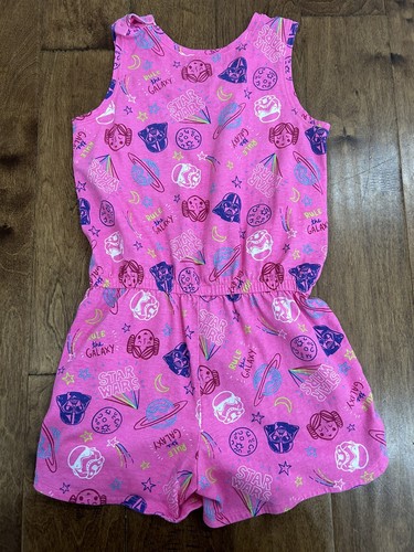 Star Wars Spotted Zebra Girls Pink Romper Size L 10 Rule The Galaxy Rare - Picture 4 of 4