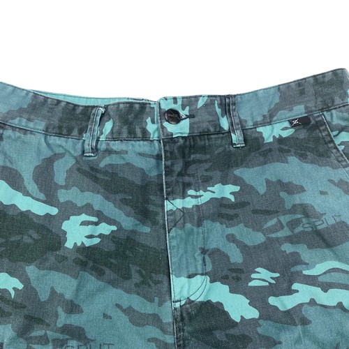 Split Company Cargo Shorts Mens Size 32 Green Black Camo Twill Chino Military - Picture 6 of 9