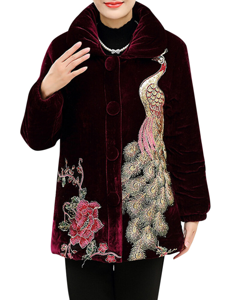 L-4XL Elegante vrouwen Peacock Borduurmiddelen L-4XL Elegante vrouwen Peacock Borduurmiddelen
