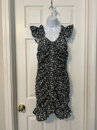 VESTIDO FORO NUEVO CON ETIQUETAS DITSY MARGARITA ACANALADO MINI VESTIDO TALLA S - Imagen 8 de 9