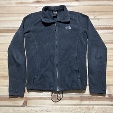 The North Face Black Fleece Logo Polartec Full Zip Jacket Womens Size Medium