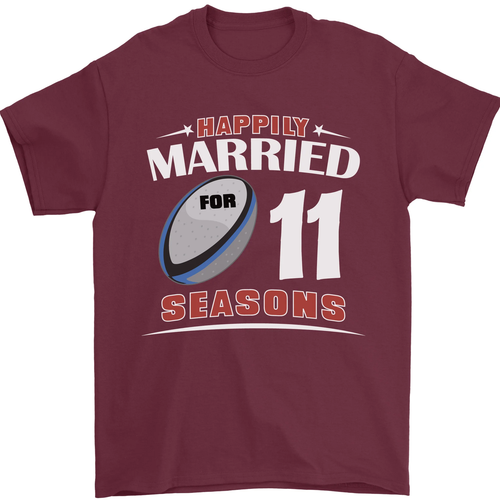 11 Jahre Hochzeitstag 11. Rugby Herren T-Shirt 100% Baumwolle - Bild 1 von 110