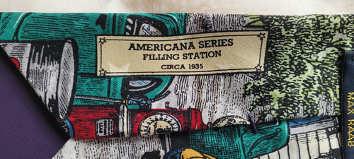 Tango By Max Raab Men's Necktie Silk Americana Series Filling Station Circa 1935 - Picture 6 of 8