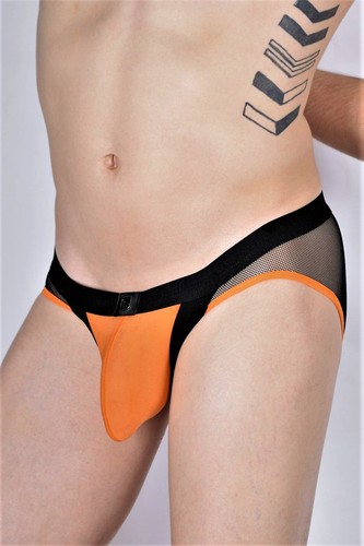 Gregg Homme Brief Avant-Garde See-Through Mesh Slip Orange 160403 94 - Picture 7 of 9