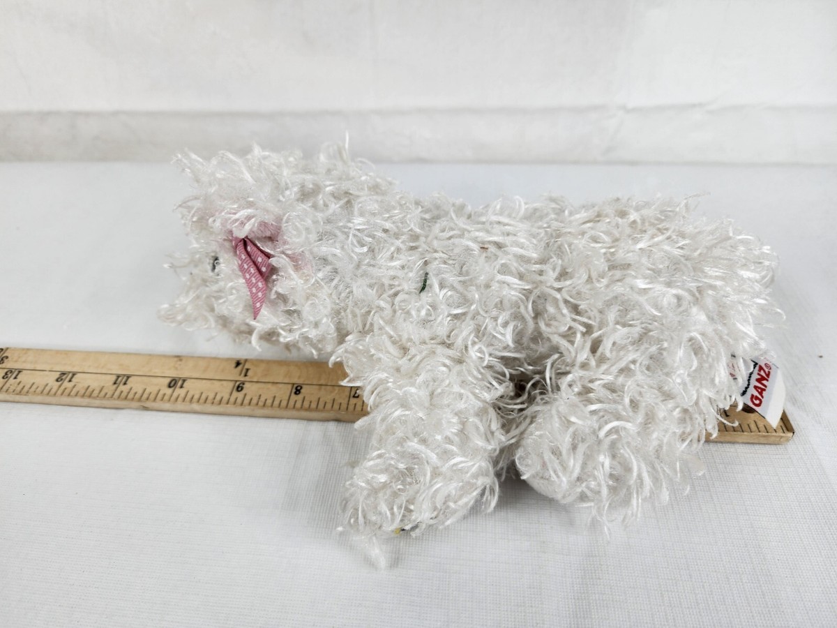 Webkinz White Terrier Dog Puppy HM106 Pink Bow No Code/Tag